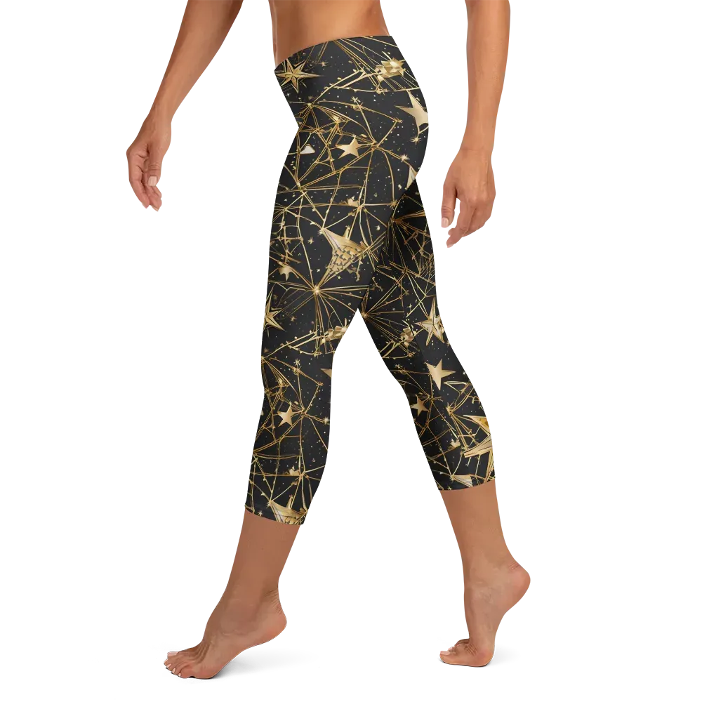 Midnight Orbit on Capri Leggings — Left