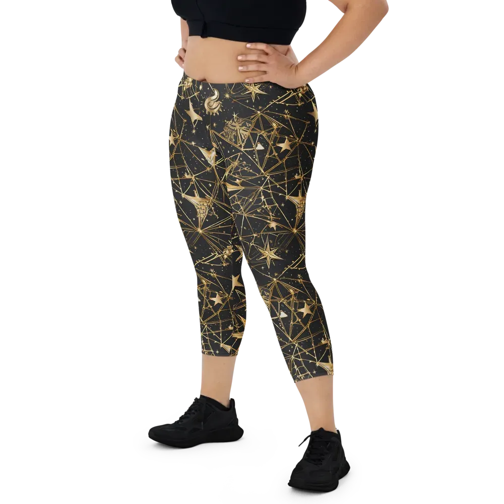 Midnight Orbit on Capri Leggings — Front
