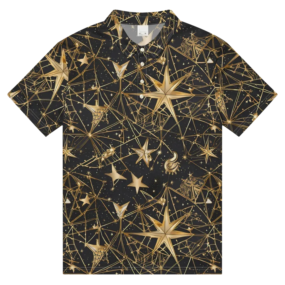 Midnight Orbit on Men's Slim Fit Polo Shirt — Front