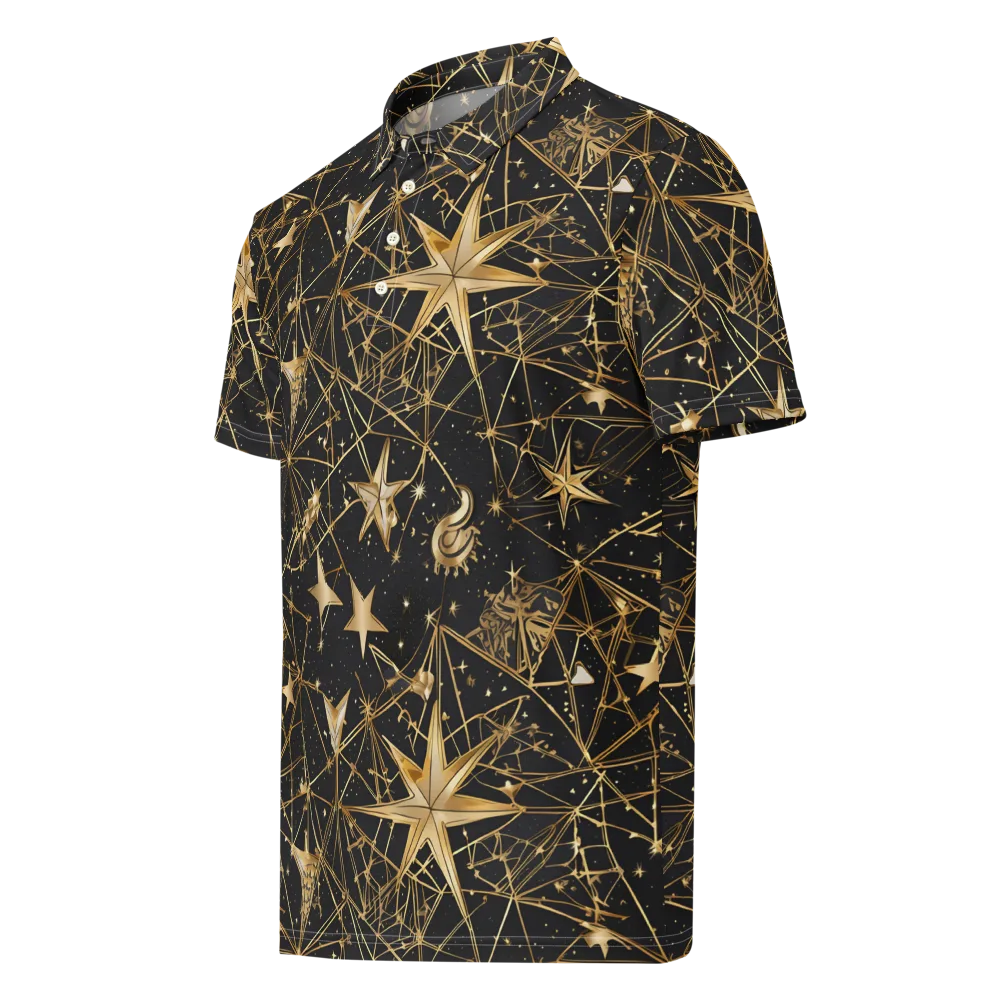Midnight Orbit on Men's Slim Fit Polo Shirt — Left Front