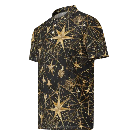 Midnight Orbit on a Men's Slim Fit Polo Shirt