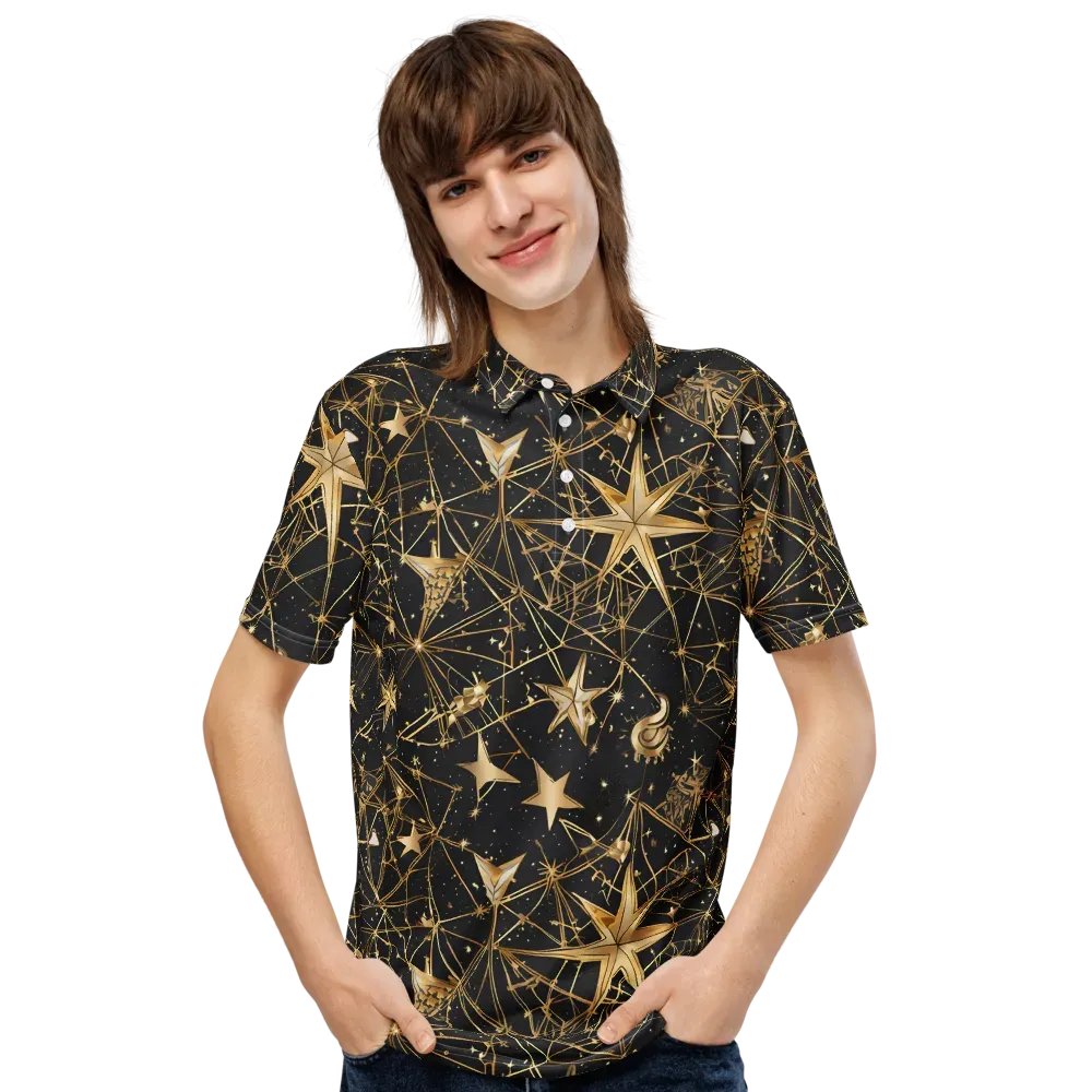 Midnight Orbit on Men's Slim Fit Polo Shirt — Front