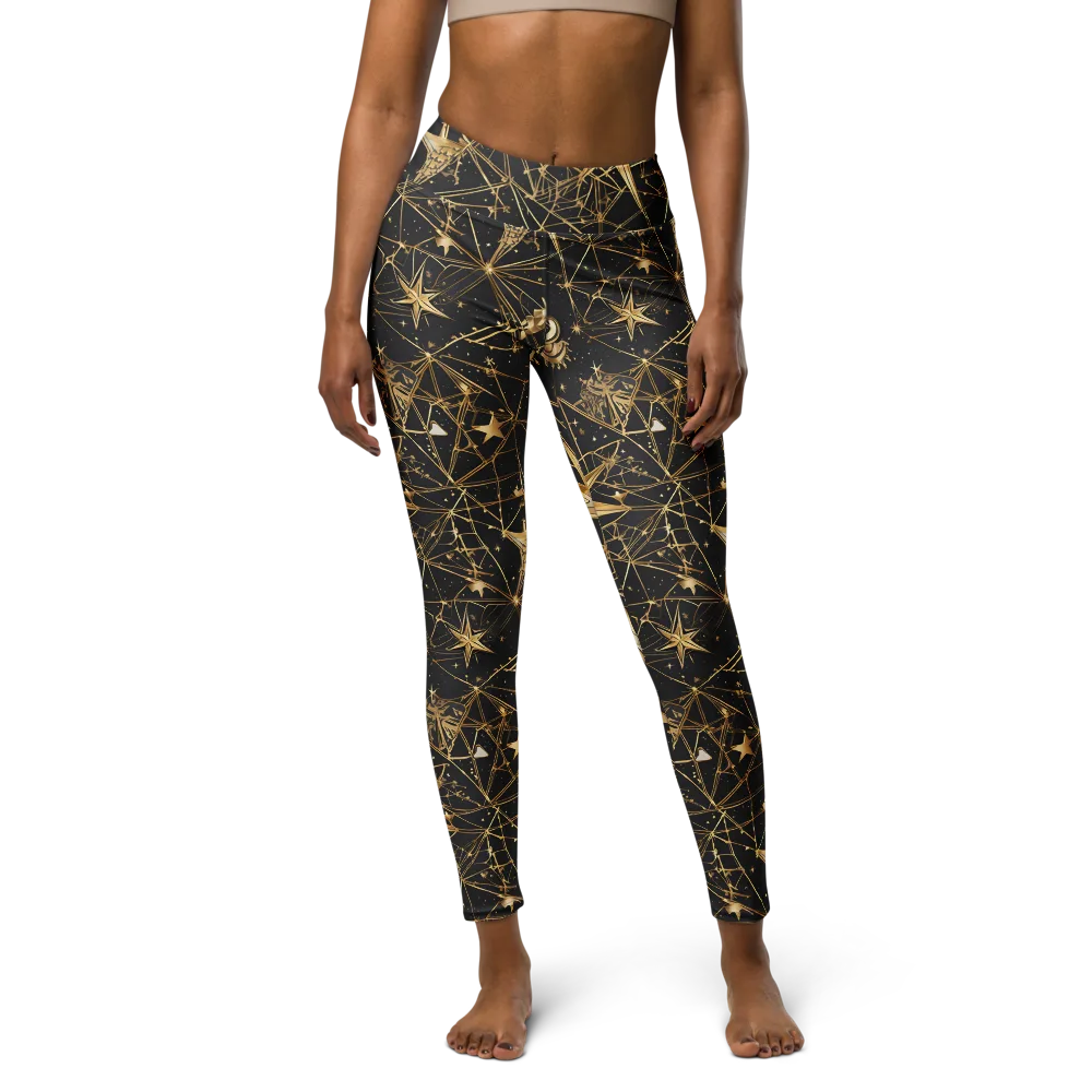 Midnight Orbit on Yoga Leggings — Front