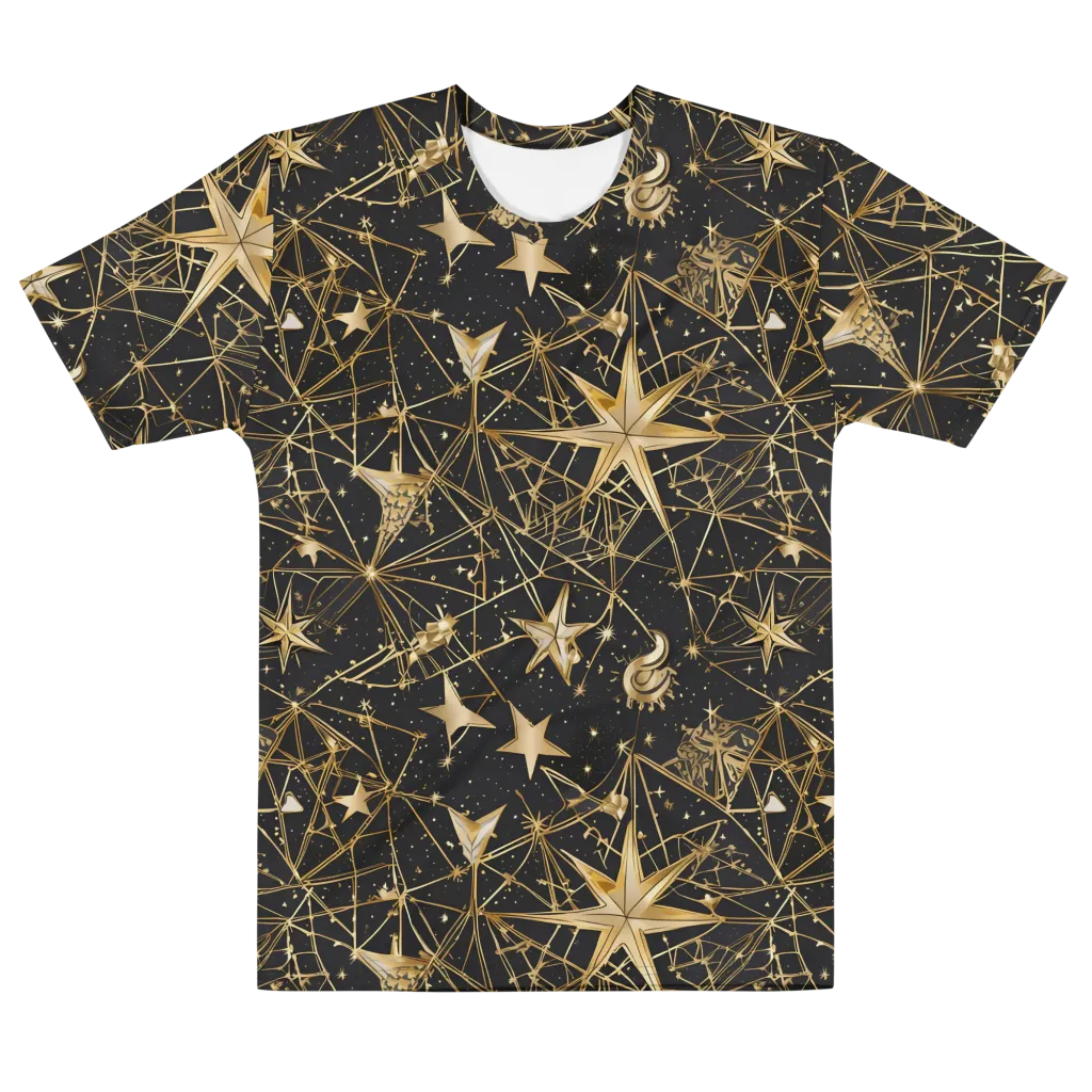 Midnight Orbit on Men's Cotton Crew Neck T-Shirt — Front
