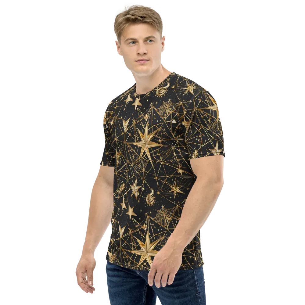 Midnight Orbit on Men's Crew Neck T-Shirt — Left