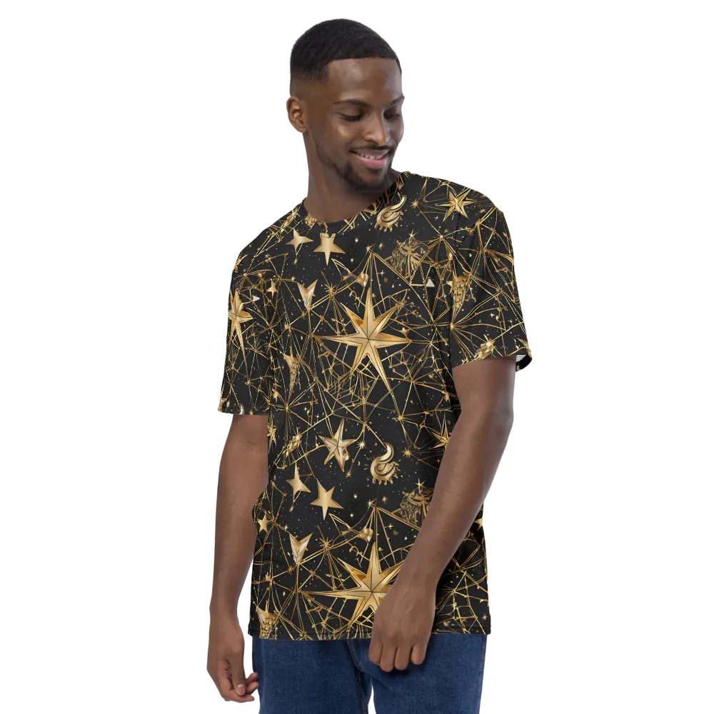 Midnight Orbit on Men's Crew Neck T-Shirt — Left