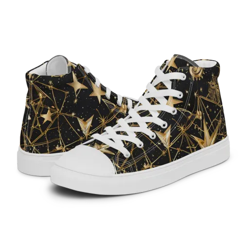 Midnight Orbit on a Men's High Top Canvas Shoes