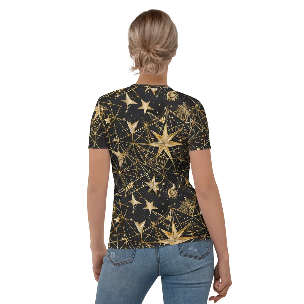 Midnight Orbit on Women's Crew Neck T-Shirt — Back