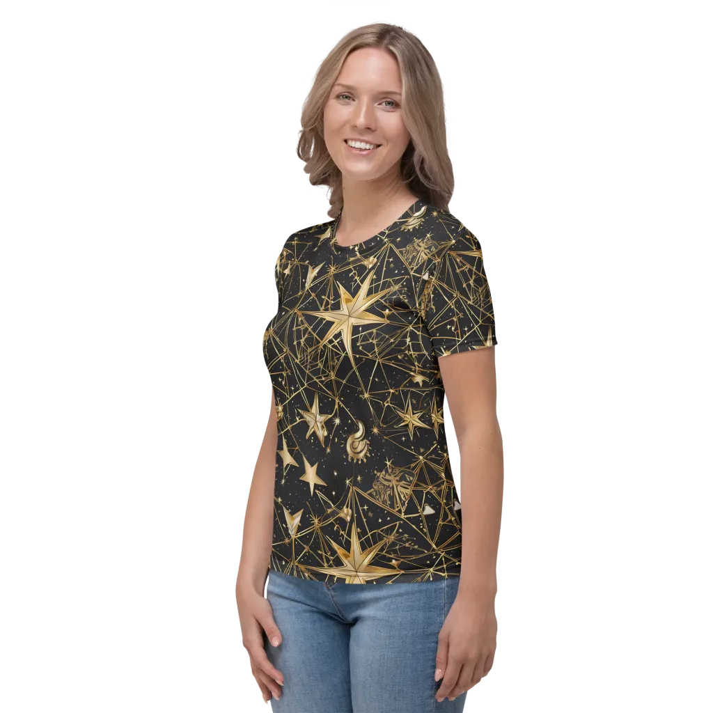 Midnight Orbit on Women's Crew Neck T-Shirt — Left