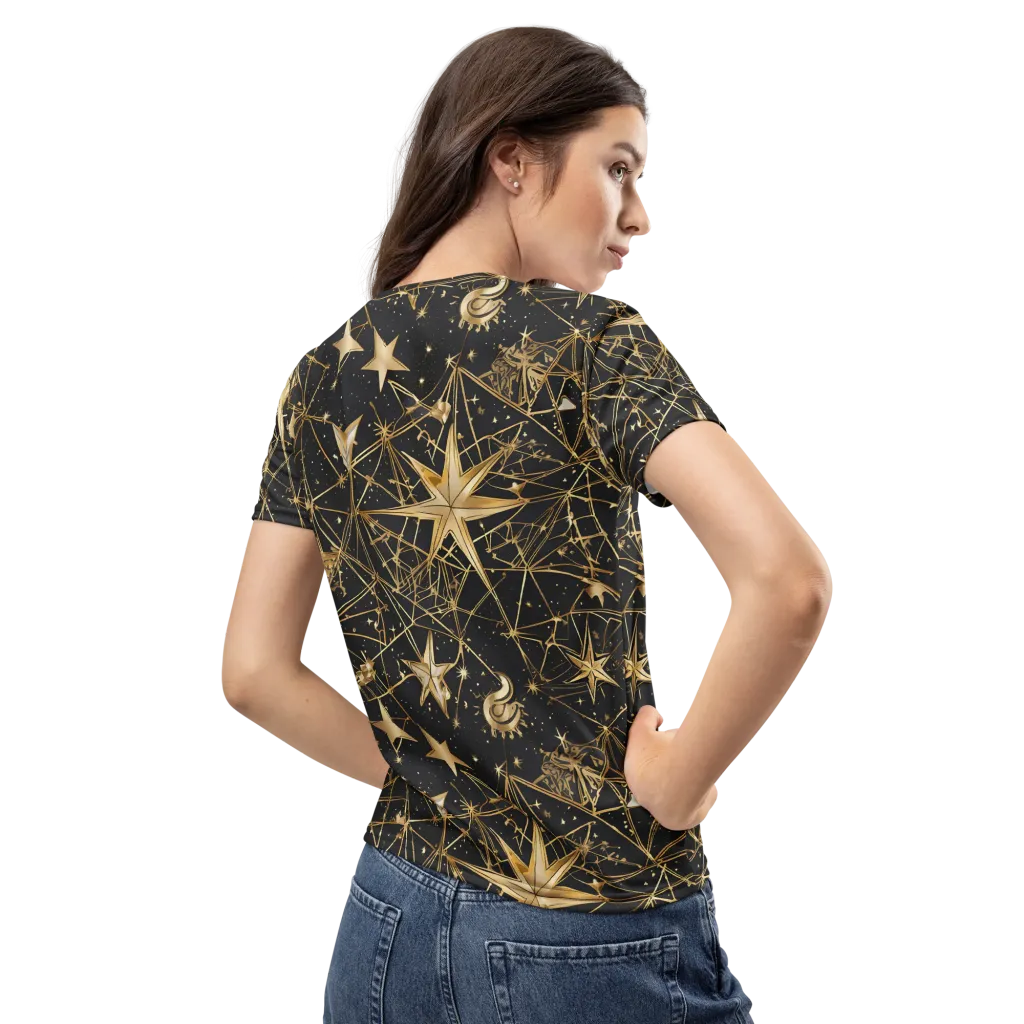 Midnight Orbit on Women's Crew Neck T-Shirt — Back