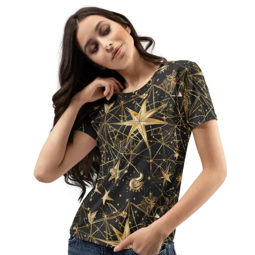 Midnight Orbit on a Women's Crew Neck T-Shirt