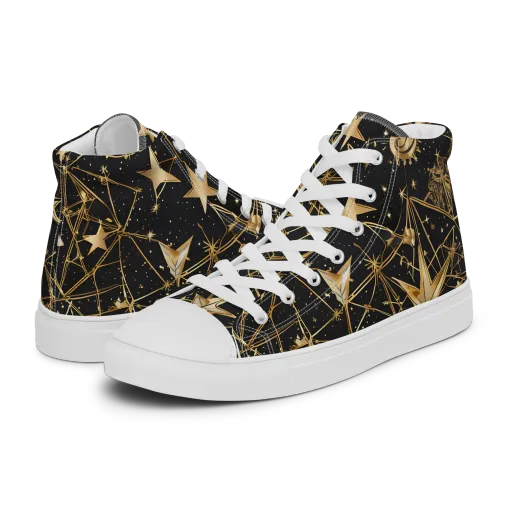 Midnight Orbit on a Women's High Top Canvas Shoes