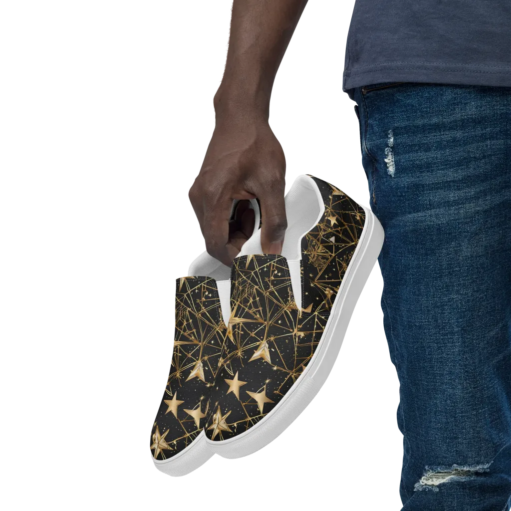 Midnight Orbit on Men's Slip-On Canvas Shoes — Left Front