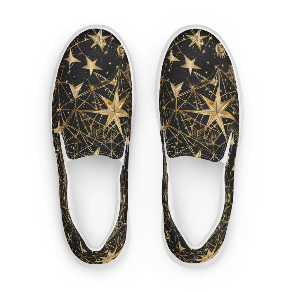 Midnight Orbit on Women's Slip-On Canvas Shoes — Front