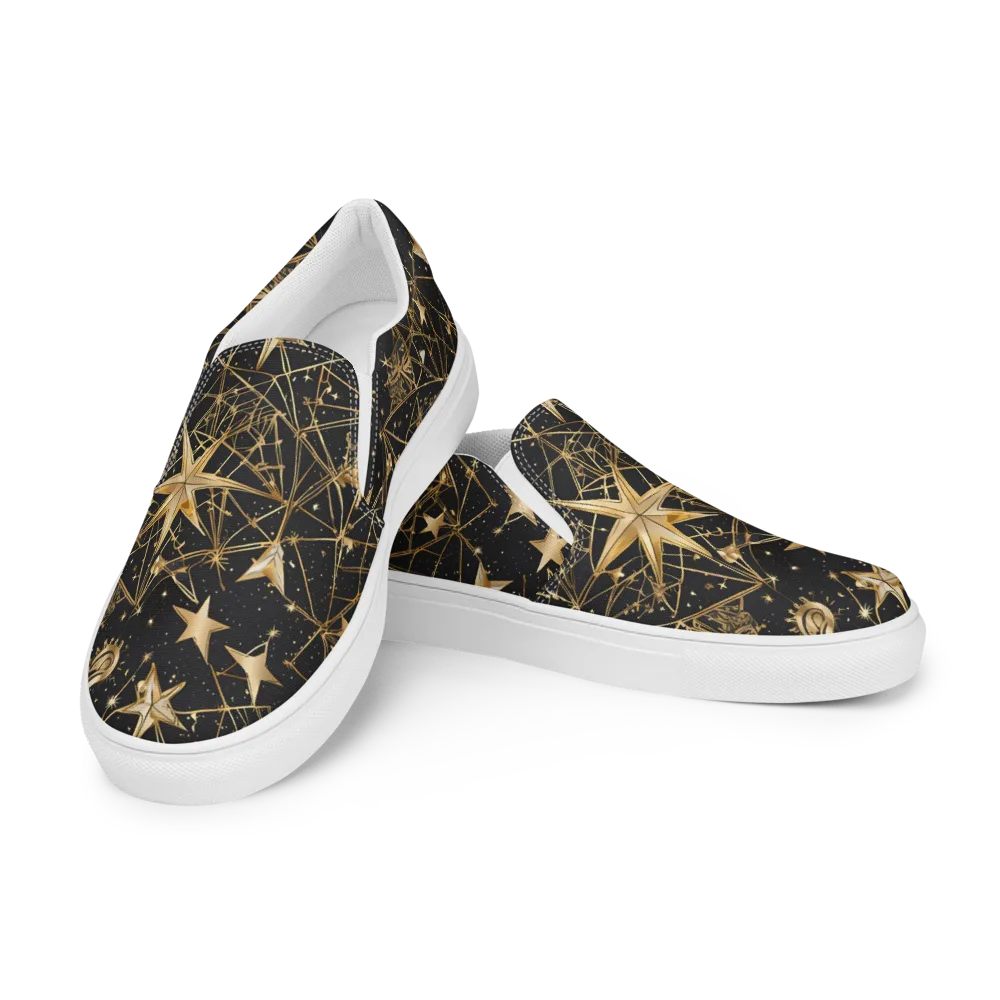 Midnight Orbit on Women's Slip-On Canvas Shoes — Left Front