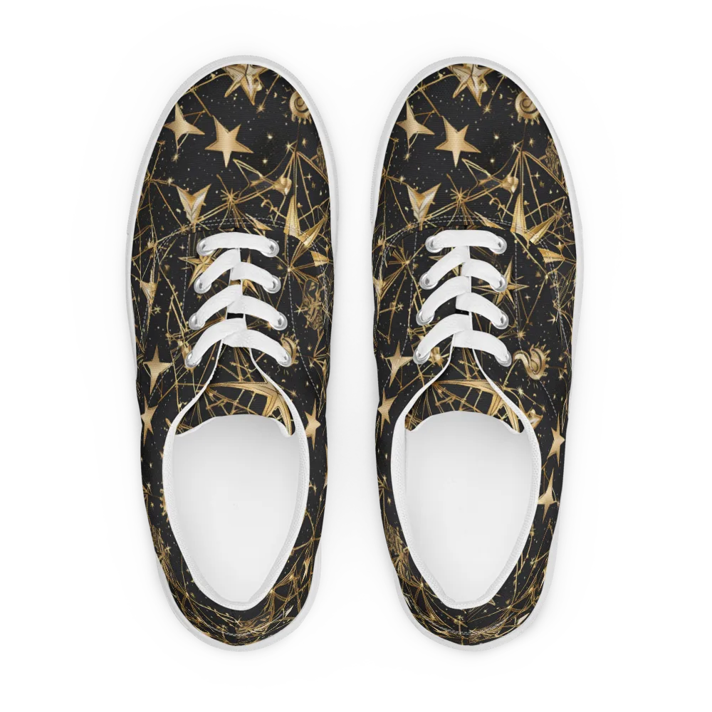 Midnight Orbit on Men's Lace-Up Canvas Shoes — Front