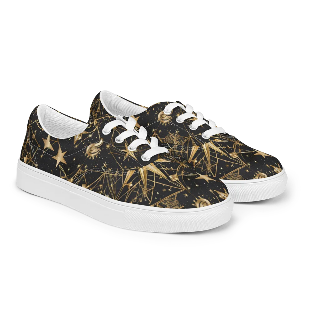 Midnight Orbit on Men's Lace-Up Canvas Shoes — Right Front