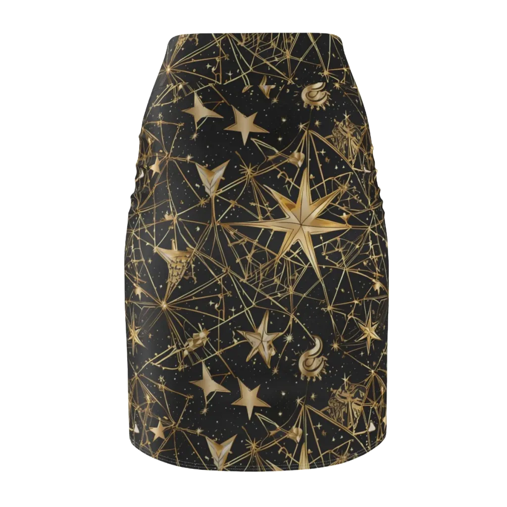 Midnight Orbit on Pencil Skirt — Back