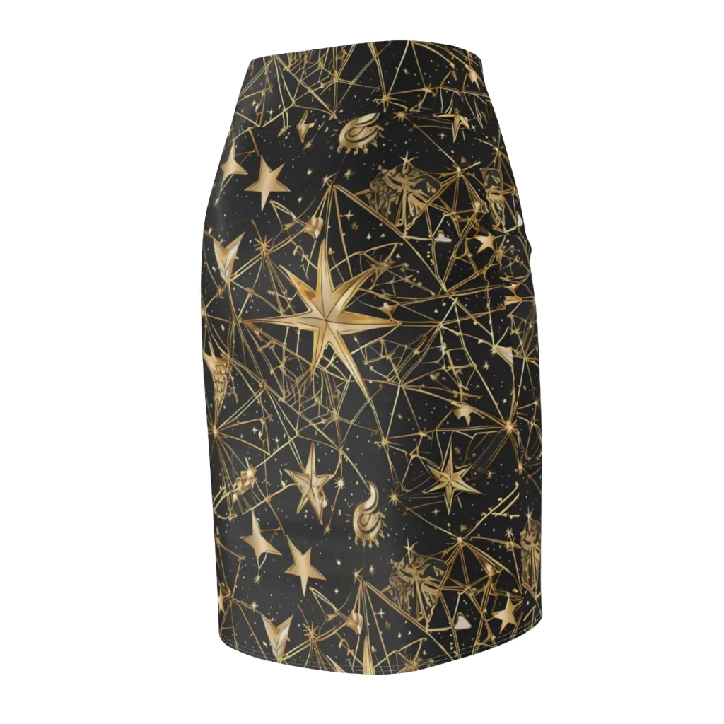 Midnight Orbit on Pencil Skirt — Back Side