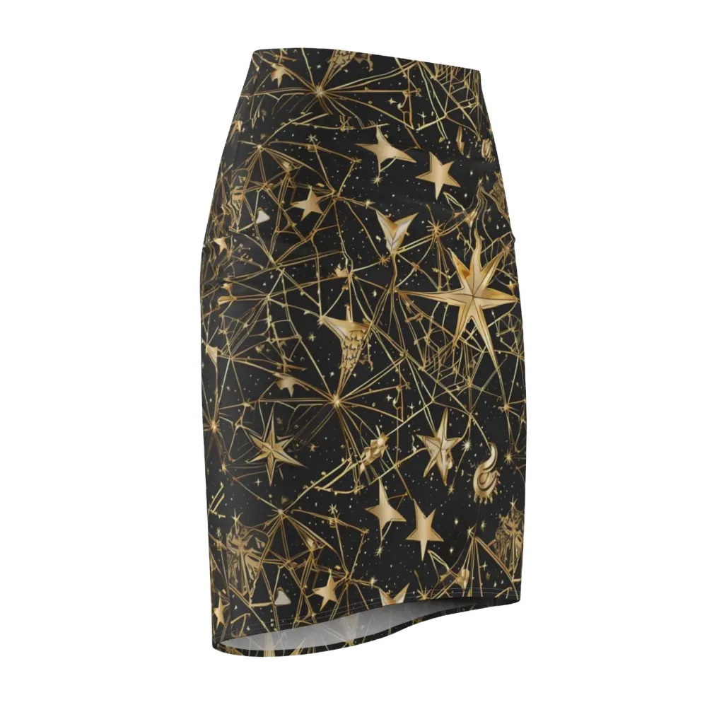 Midnight Orbit on Pencil Skirt — Front Side