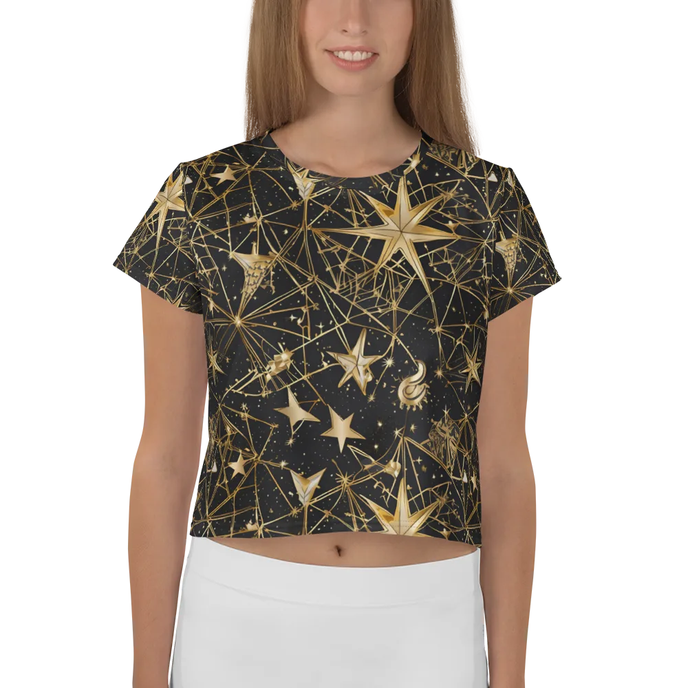 Midnight Orbit on Crop Tee — Front