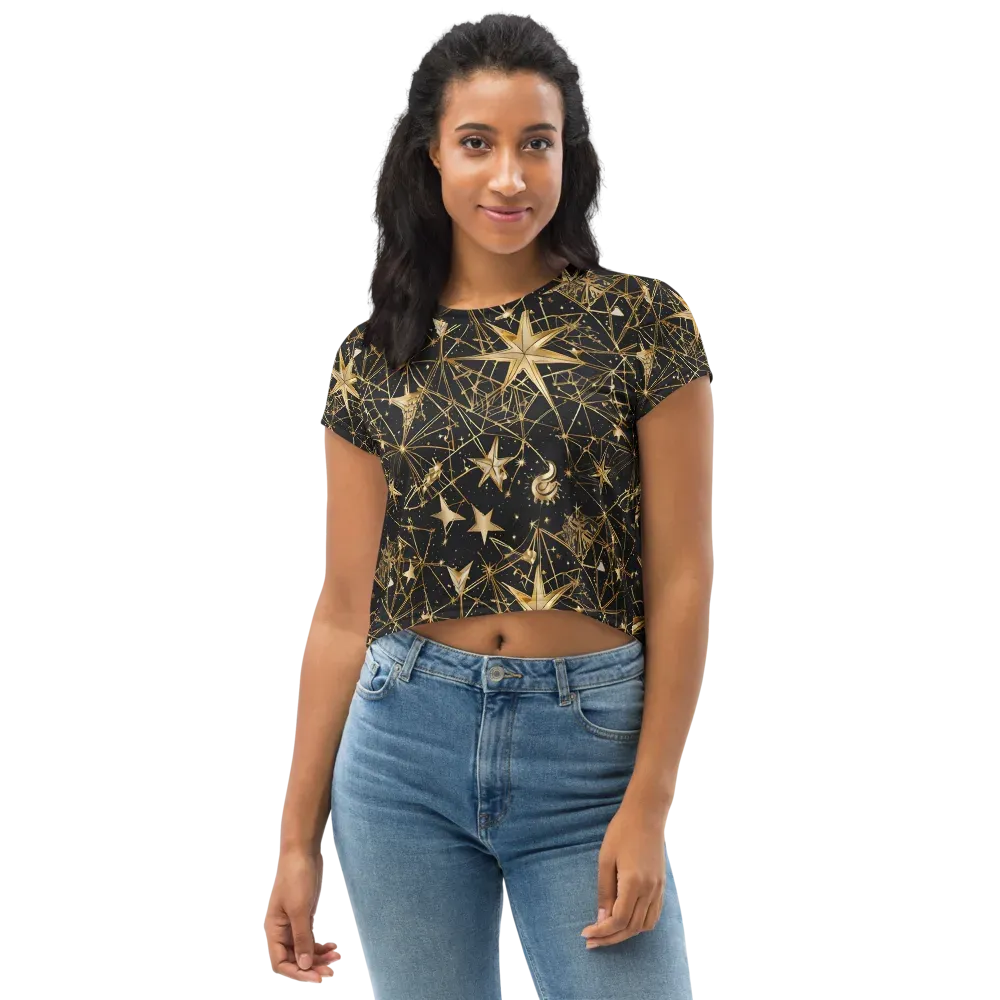 Midnight Orbit on Crop Tee — Front
