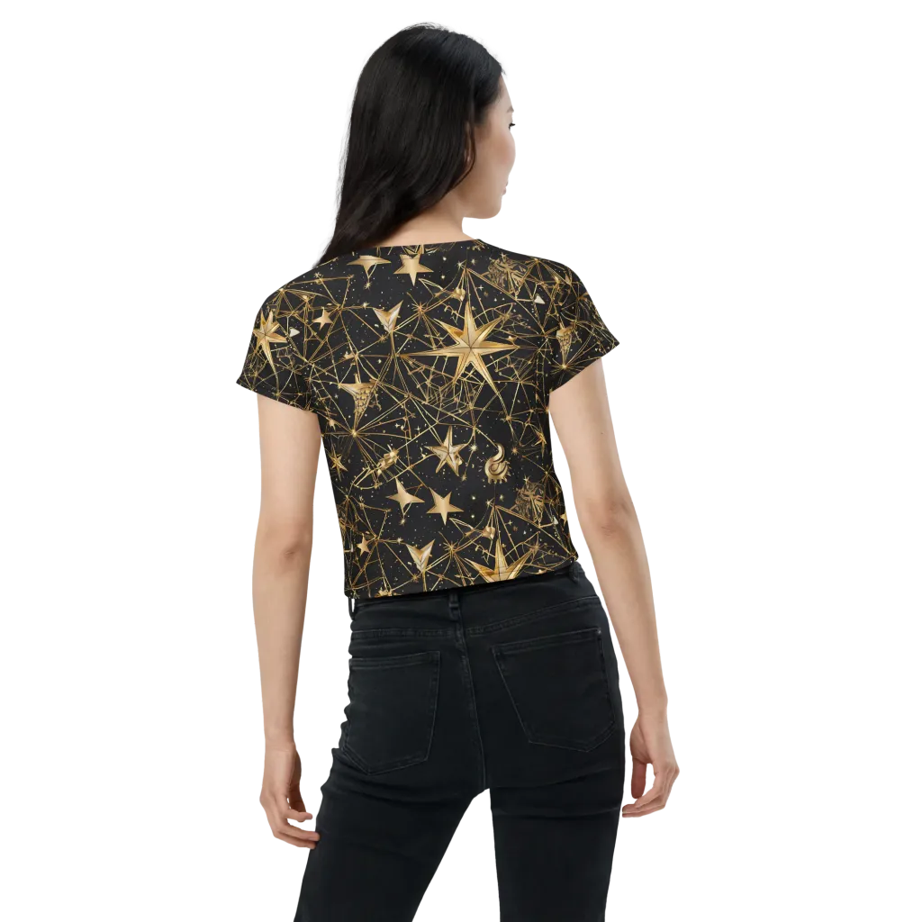 Midnight Orbit on Crop Tee — Back