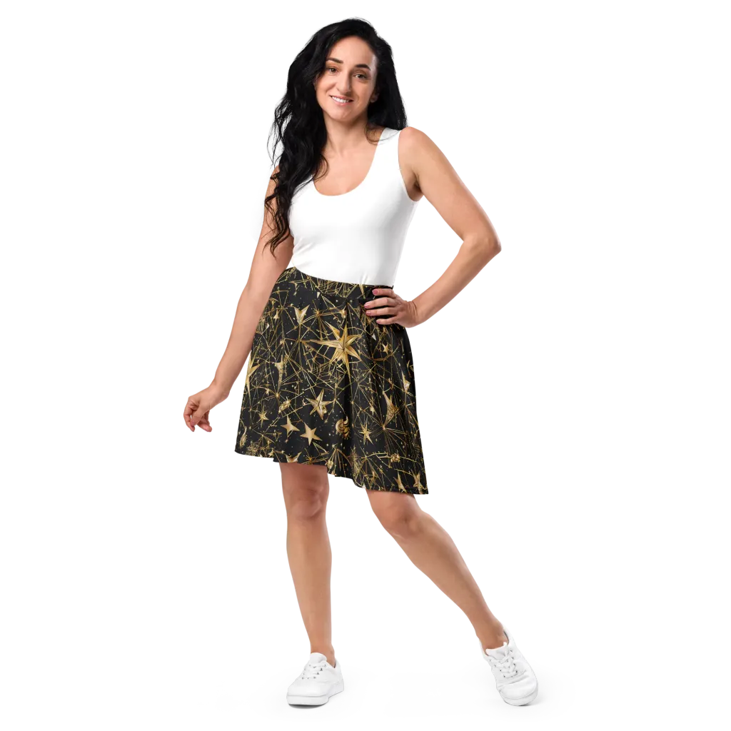 Midnight Orbit on Skater Skirt — Front