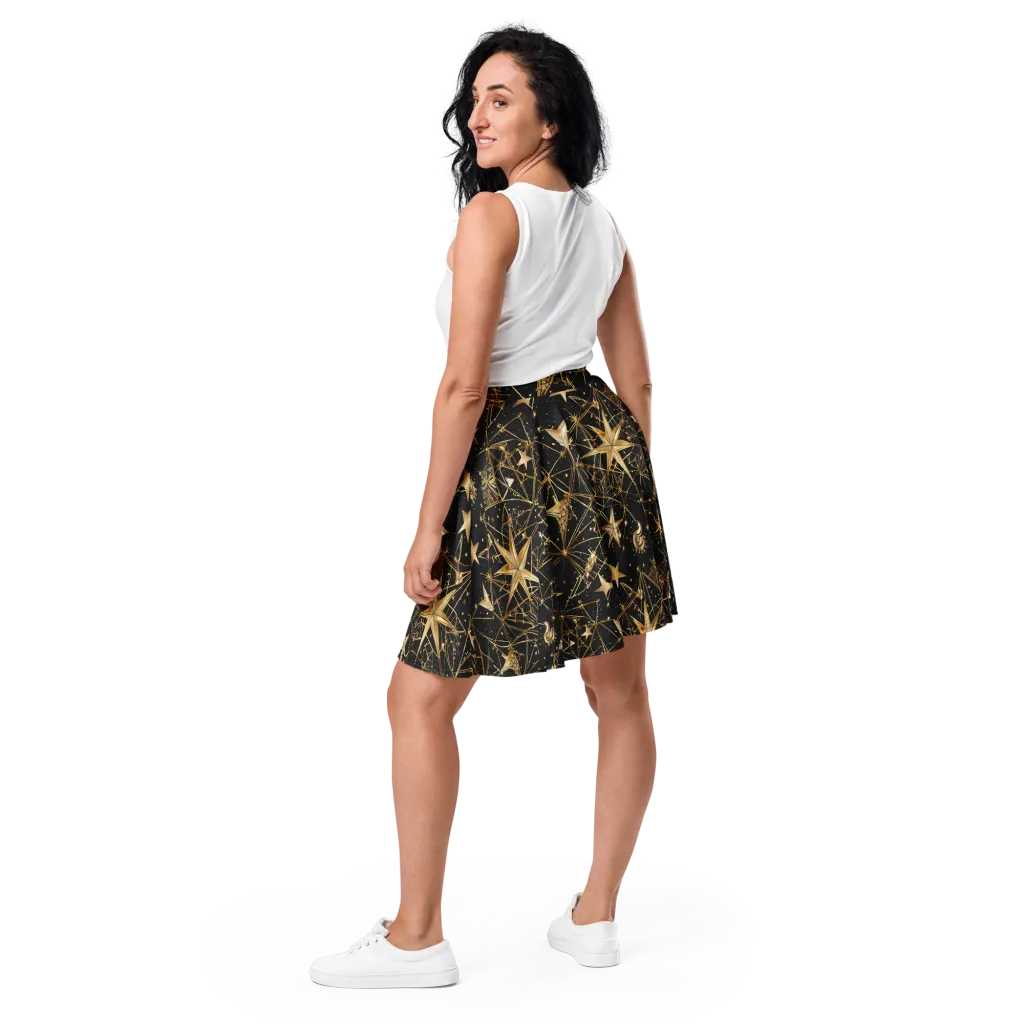 Midnight Orbit on Skater Skirt — Back