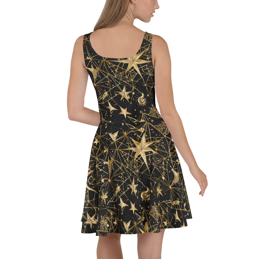 Midnight Orbit on Skater Dress — Back