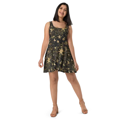 Midnight Orbit on a Skater Dress
