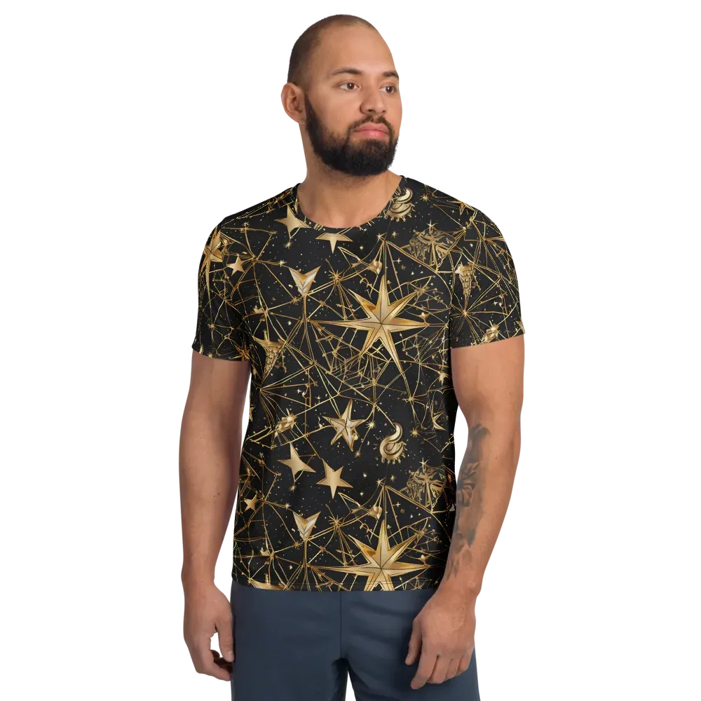 Midnight Orbit on Men's Athletic T-Shirt — Front