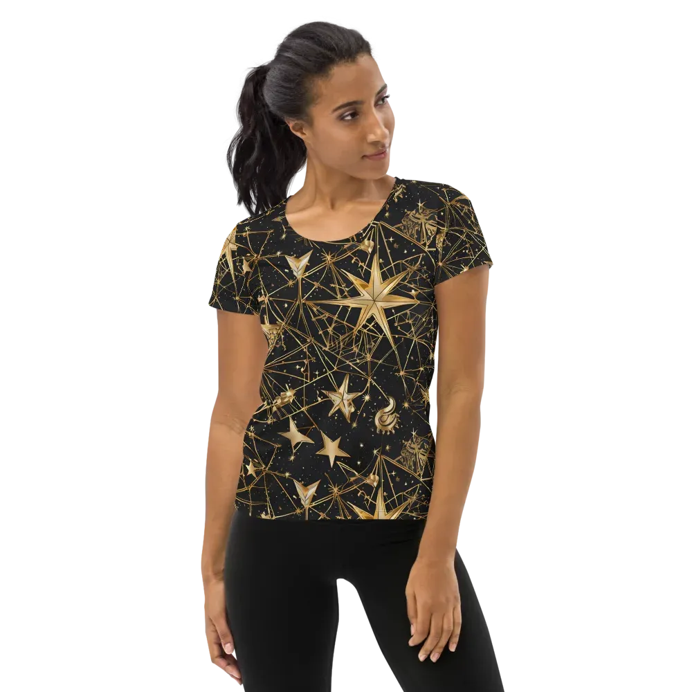 Midnight Orbit on Women's Athletic T-Shirt — Front