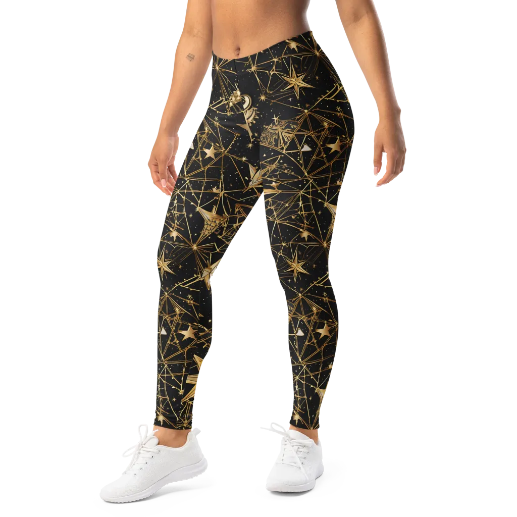 Midnight Orbit on Leggings — Left Front