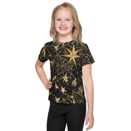 Midnight Orbit on a Kids Crew Neck T-Shirt