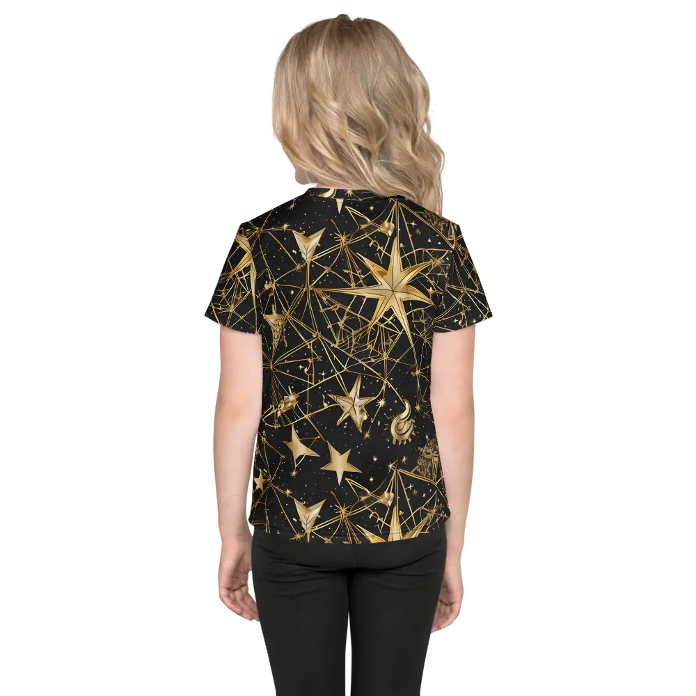 Midnight Orbit on Kids Crew Neck T-Shirt — Back