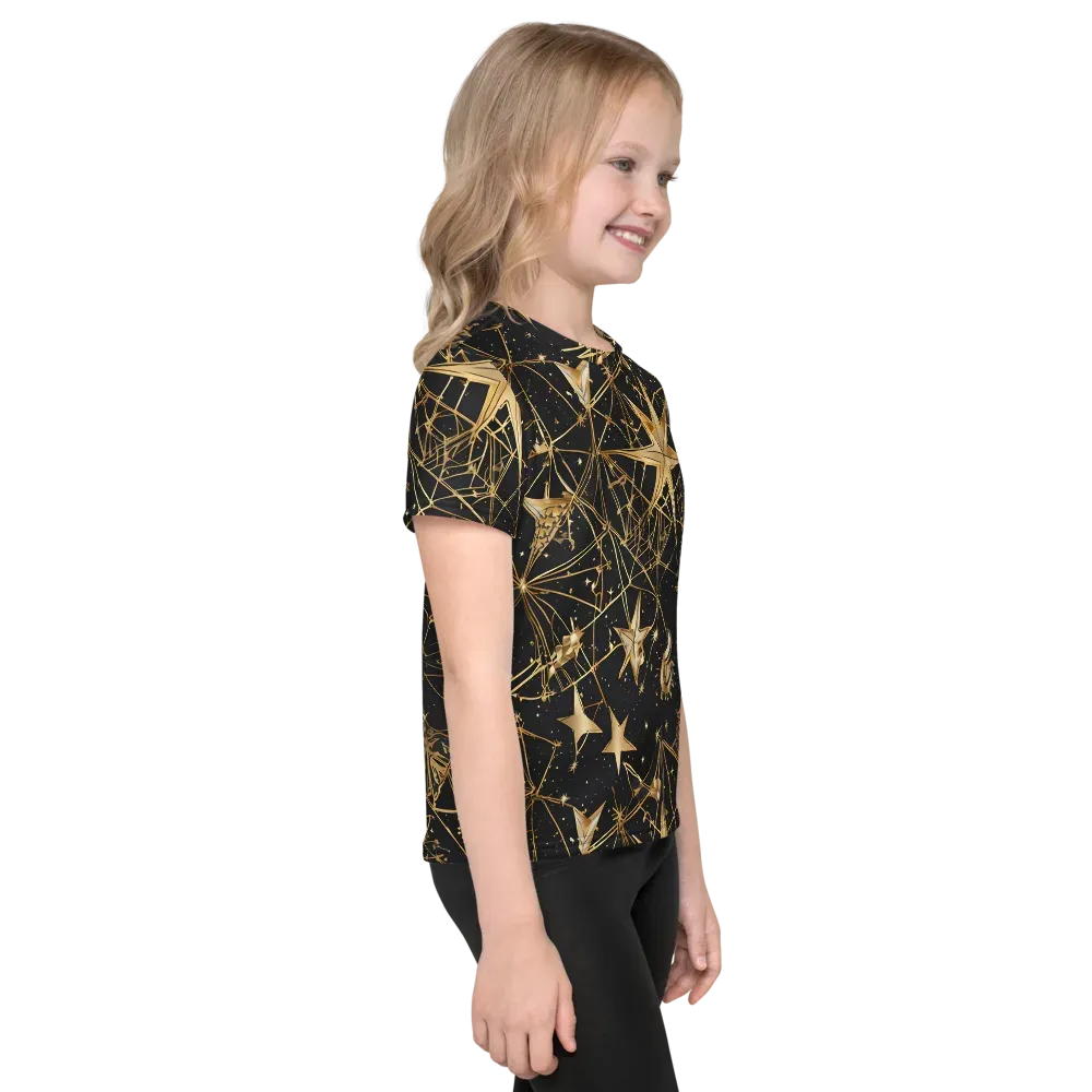 Midnight Orbit on Kids Crew Neck T-Shirt — Right