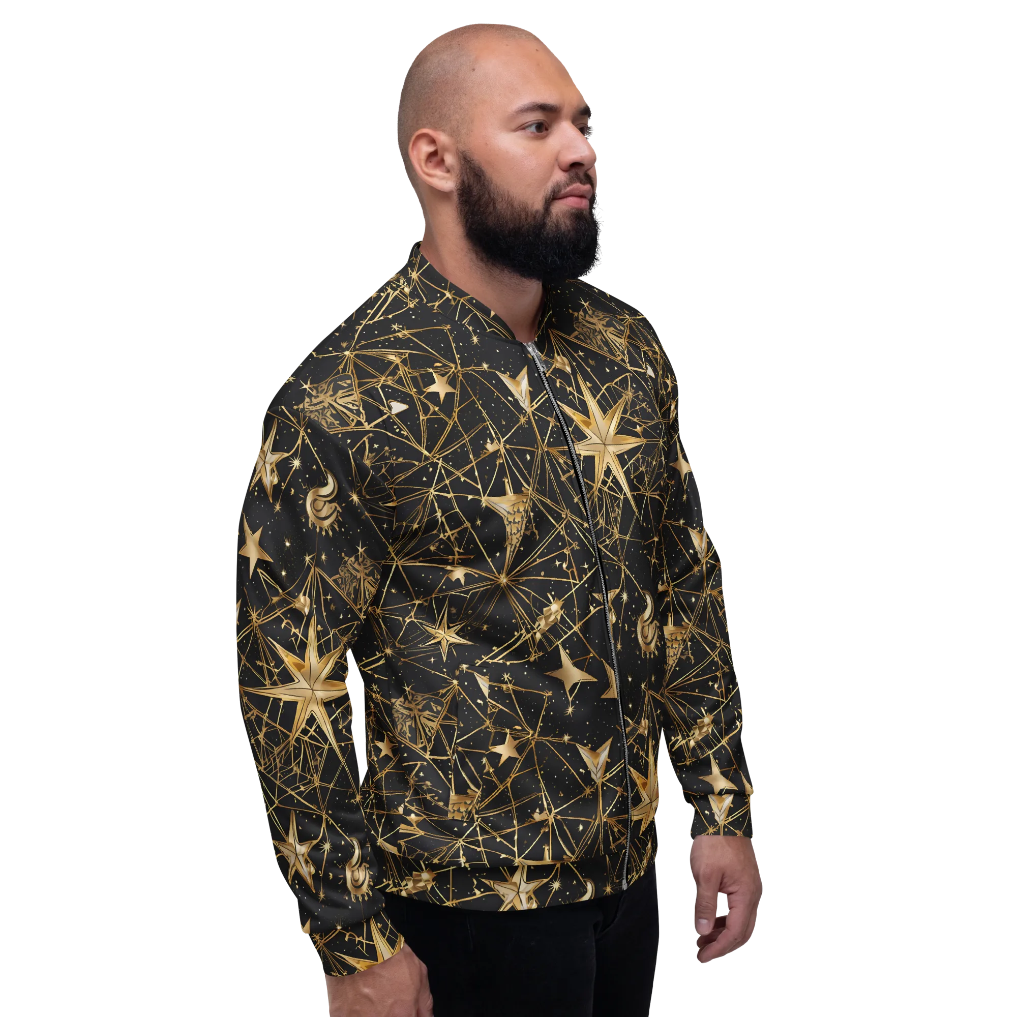 Midnight Orbit on Bomber Jacket — Right