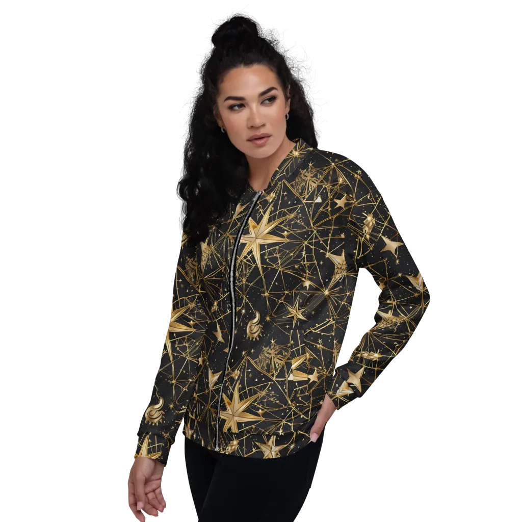 Midnight Orbit on Bomber Jacket — Left