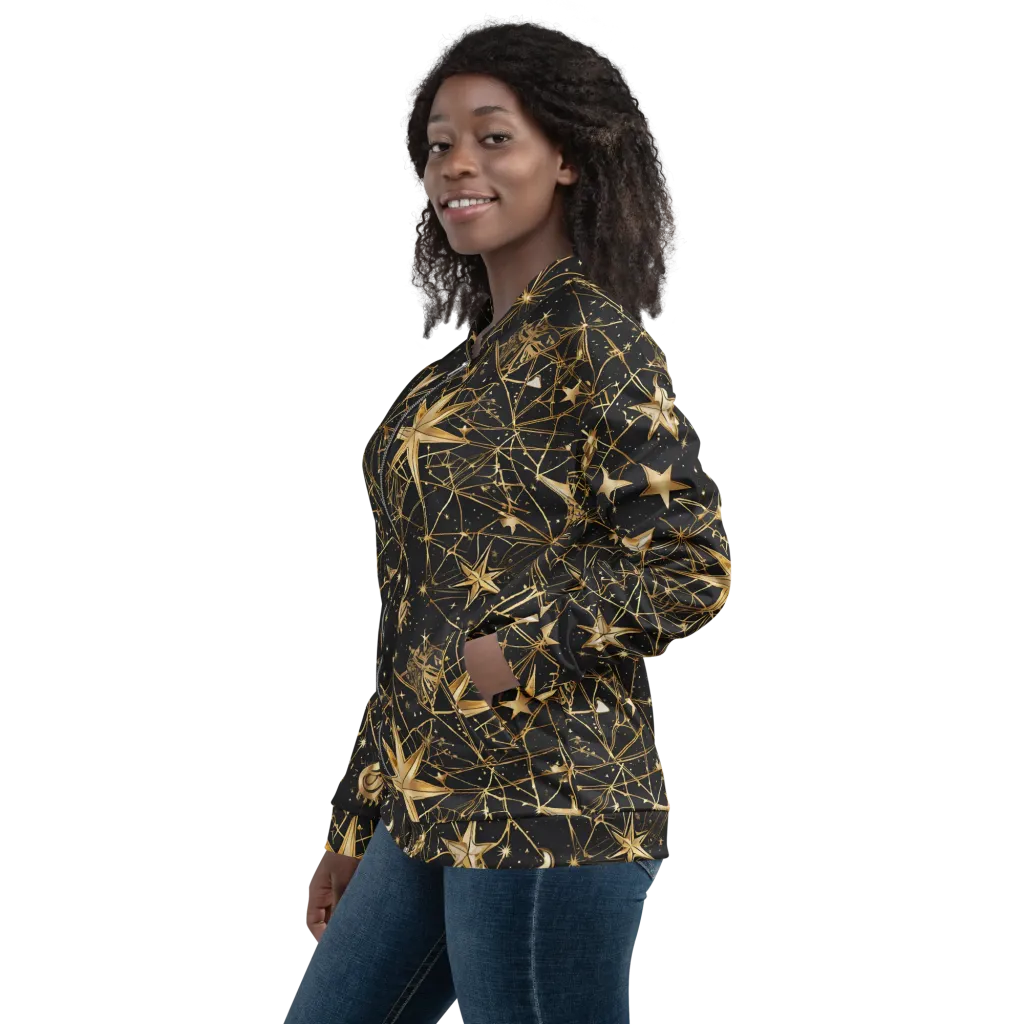 Midnight Orbit on Bomber Jacket — Left