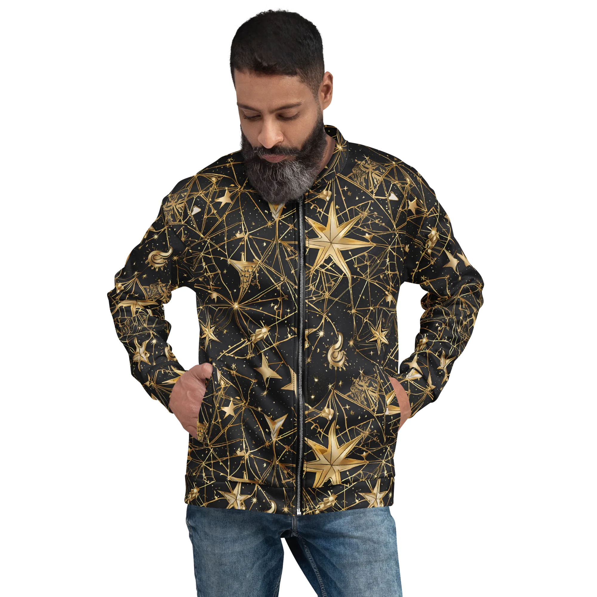 Midnight Orbit on Bomber Jacket — Front