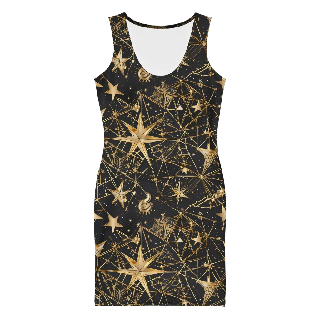 Midnight Orbit on Bodycon Dress — Front