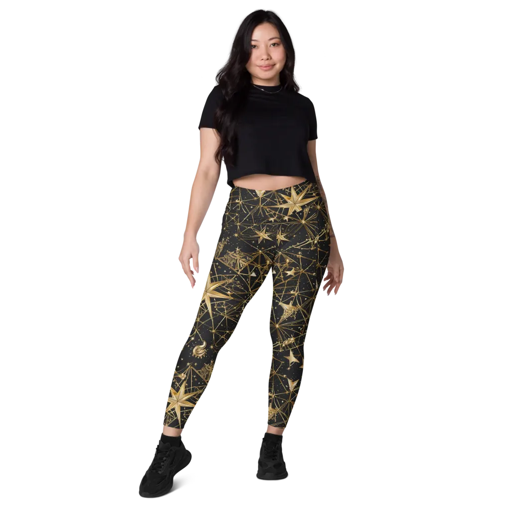 Midnight Orbit on Leggings with Pockets — Front
