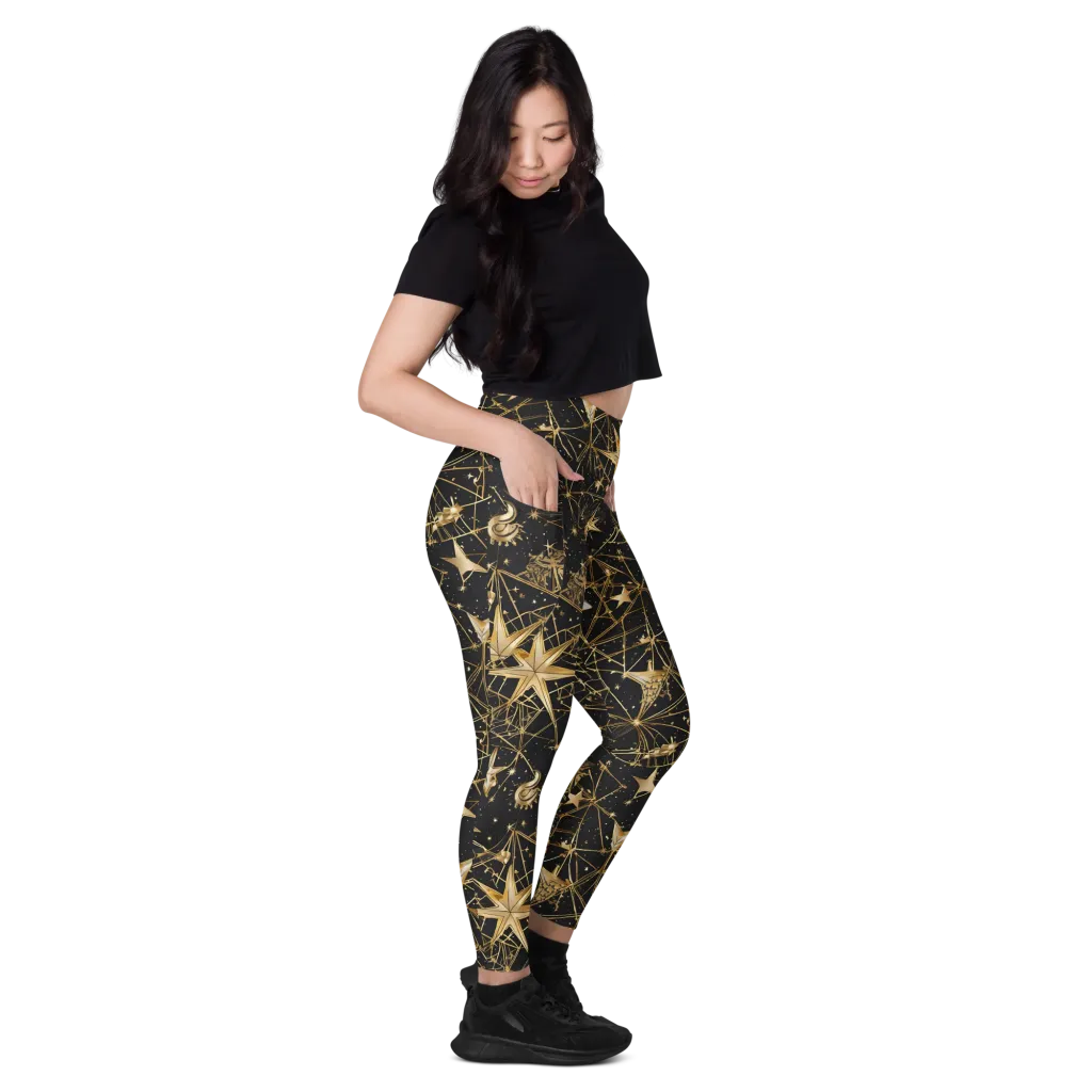 Midnight Orbit on Leggings with Pockets — Right