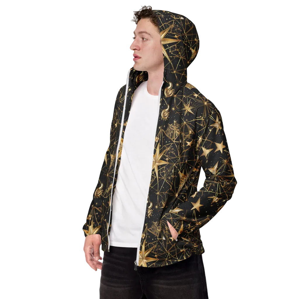 Midnight Orbit on Men's Windbreaker — Left Front