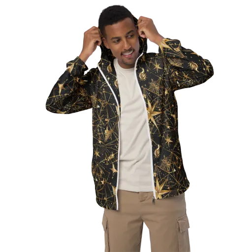 Midnight Orbit on a Men's Windbreaker