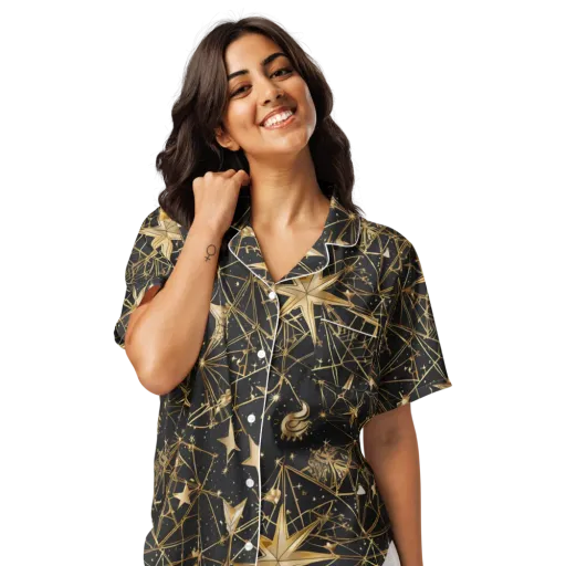 Midnight Orbit on a Women's Short Sleeve Pajama Top