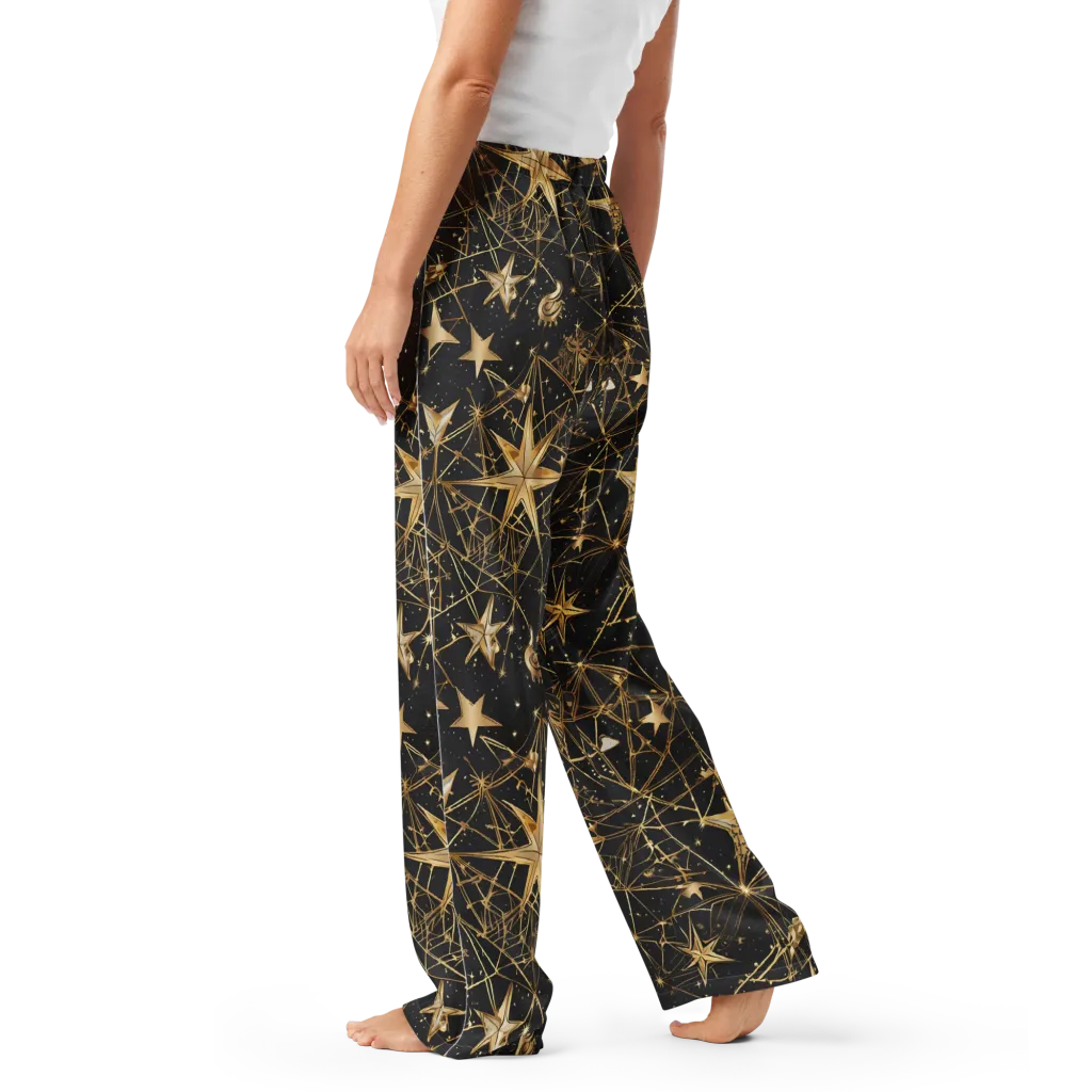 Midnight Orbit on Women's Pajama Pants — Left