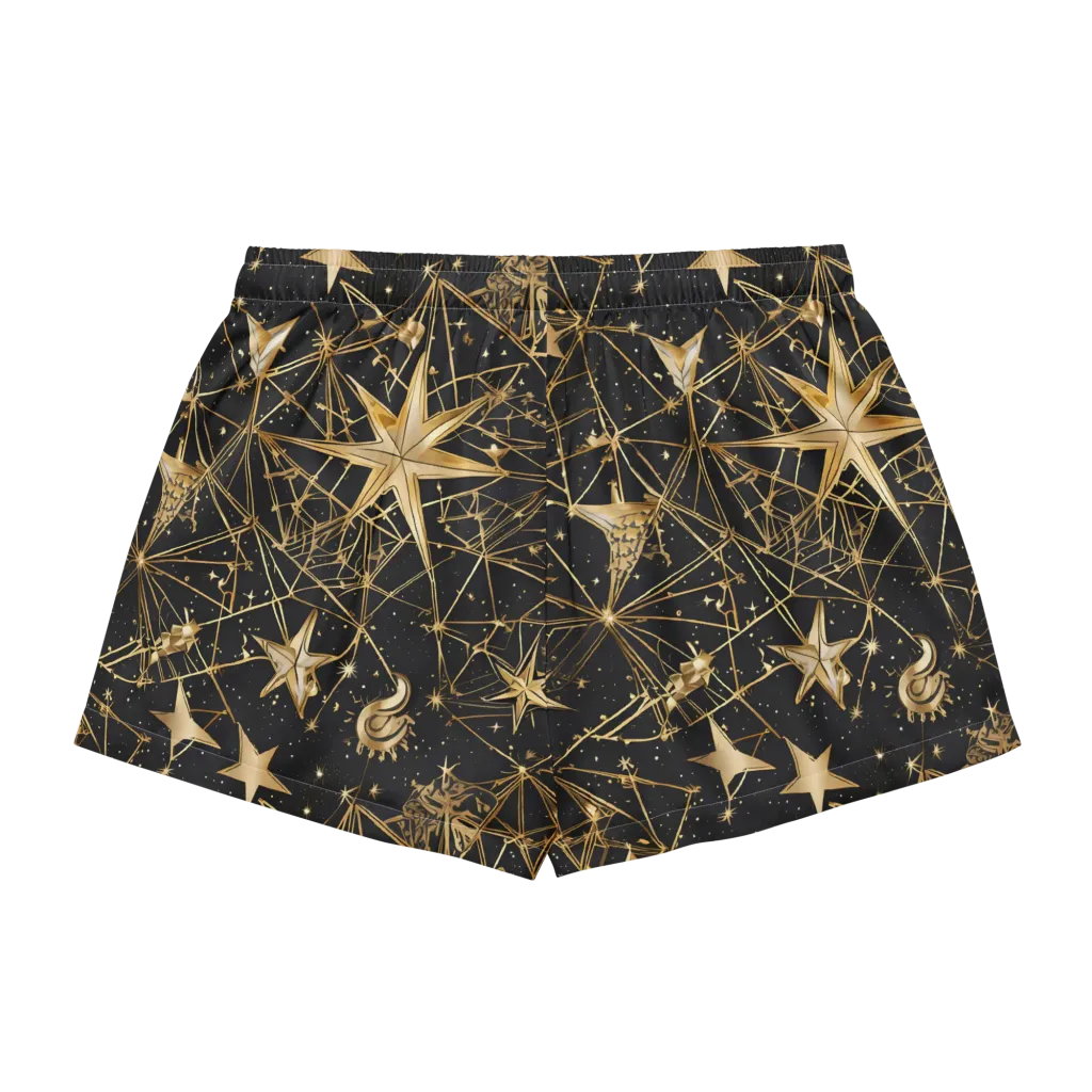 Midnight Orbit on Women's Pajama Shorts — Back