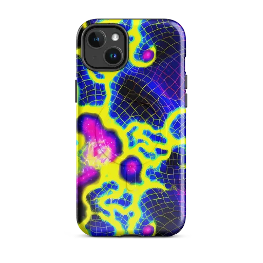 Neon Galaxy Grid on a MagSafe Tough Case for iPhone®
